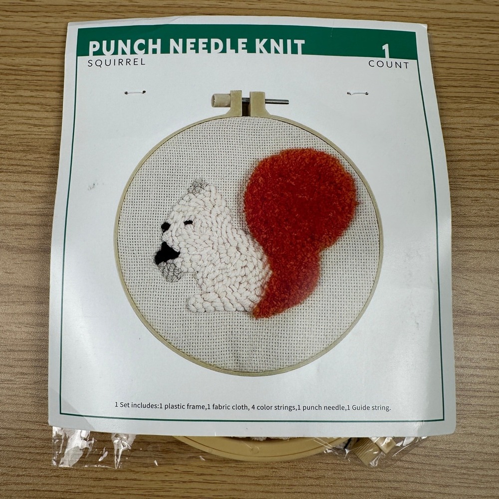 Target Punch Needle Knit Kit Squirrel White Orange Bullseye Playground NEW